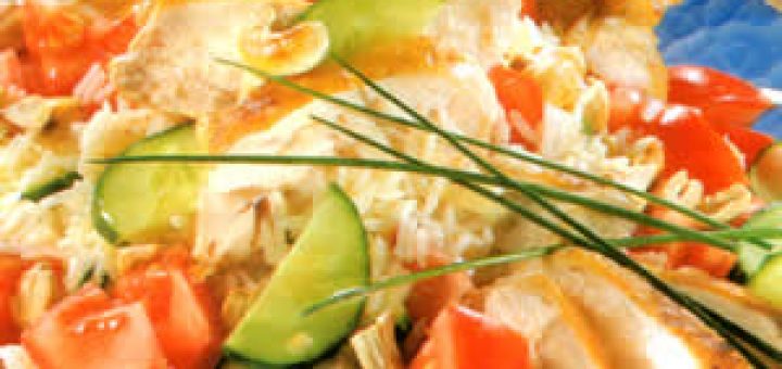 рисовый салат с грудкой