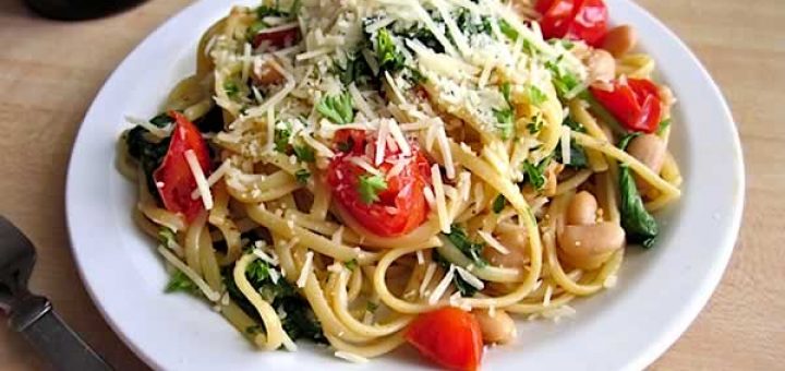 макароны с белой фасолью