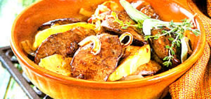 печень с картофелем