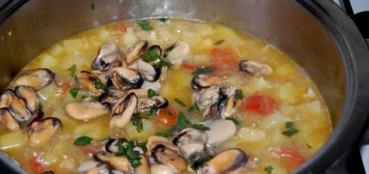 мидии с картофелем