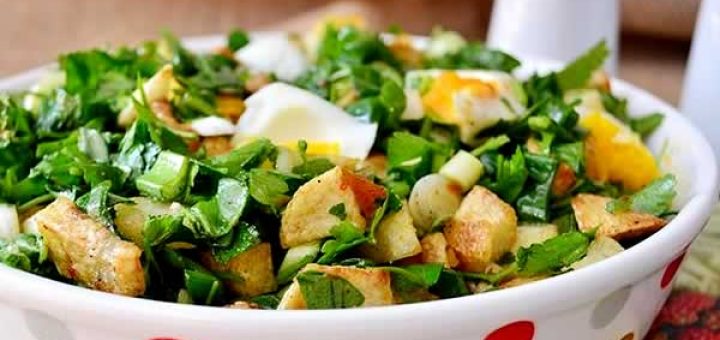 картофельный салат с курицей