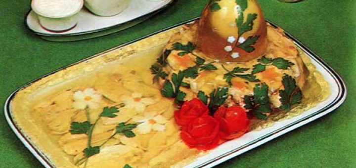 курица фаршированная заливная