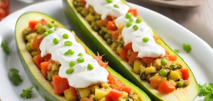 кабачки с овощным фаршем